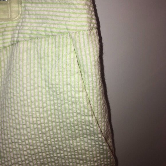 American Living Womens Size 16 Green White Striped Seersucker Bermuda Shorts - Picture 6 of 10